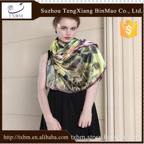100% silk square scarf, crepe,14mm